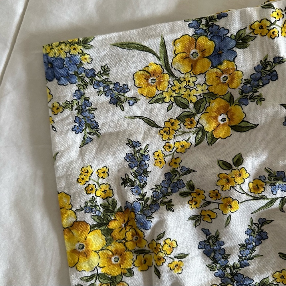 Forever 21 Floral Print Mini Skirt with Yellow and Blue Accents, Size Small